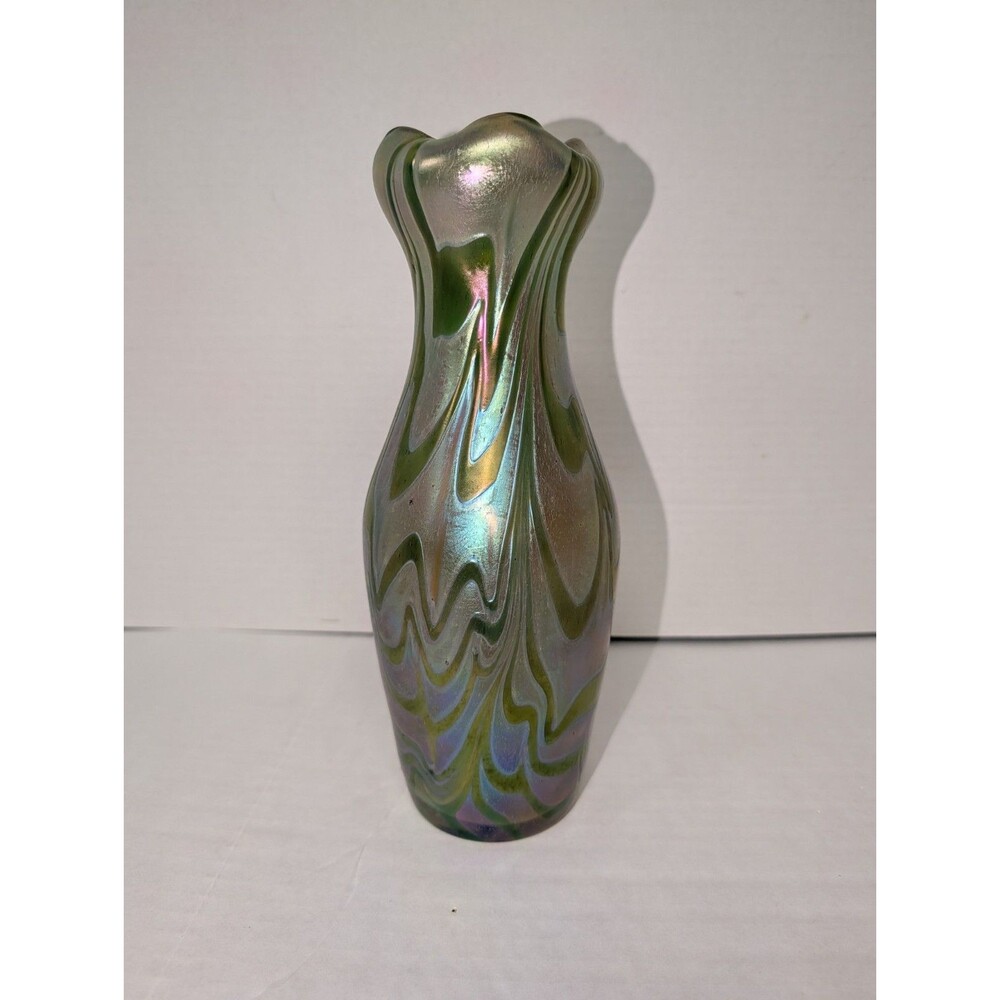 LOETZ STYLE ANTIQUE ART NOUVEAU VASE 10.25" Tall